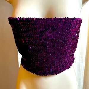 Primark Paula Echevarria Purple Sequin Crop Top